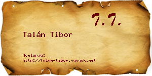 Talán Tibor névjegykártya